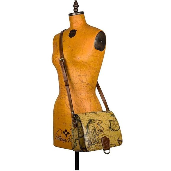 Patricia Nash Ilina Flap Crossbody Bag Vintage European Map - Picture 6 of 6